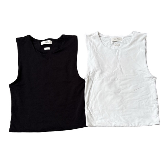 Aritzia Tops - Aritzia contour Set of Black + White Sleeveless Tank Tops